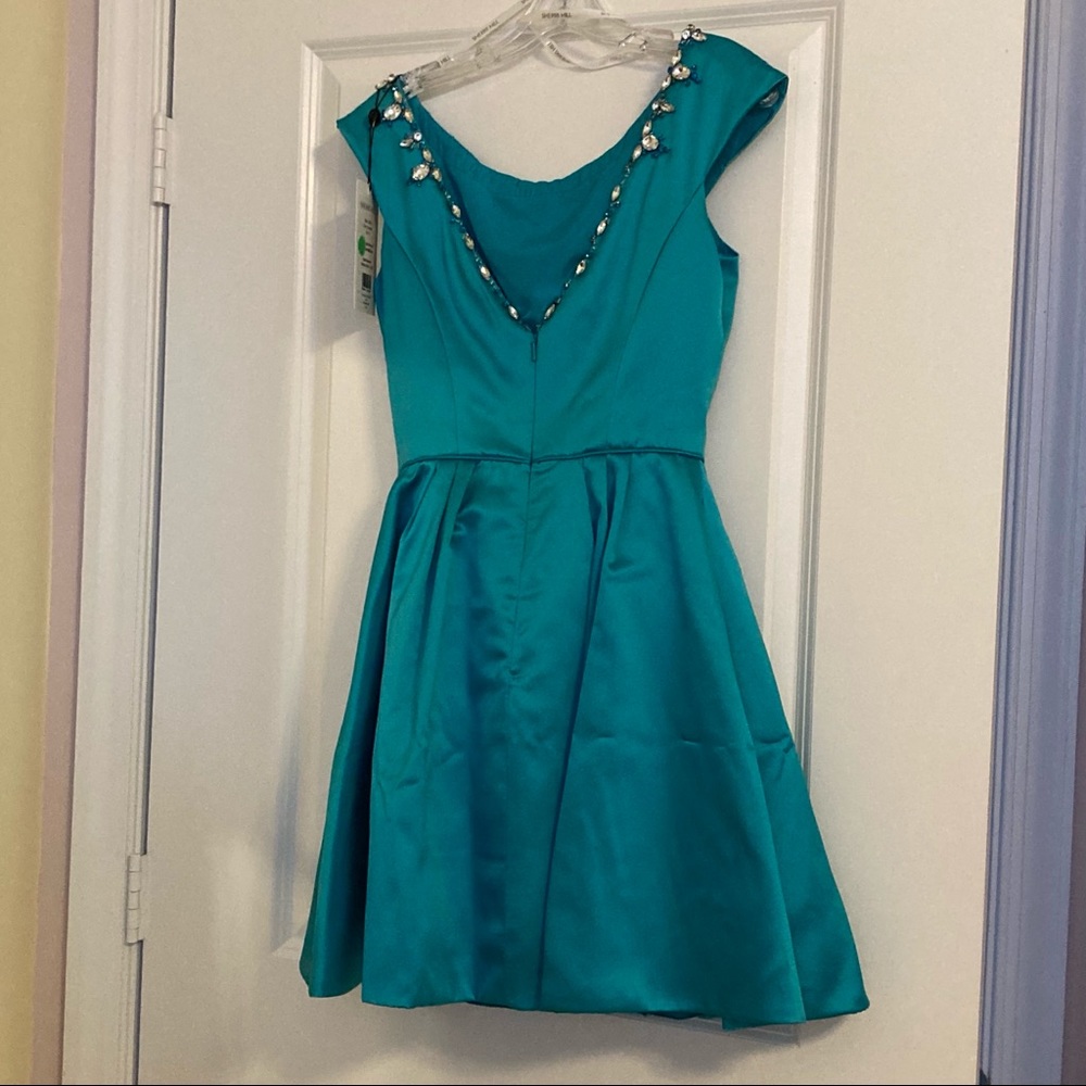 Sherri Hill cap sleeve cocktail dress w/ pockets - Picture 6 of 8